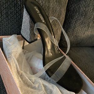 Clear Strap block heels